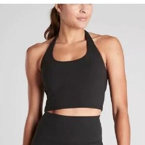 NWT Athleta Halter Crop Top Bra Black XL